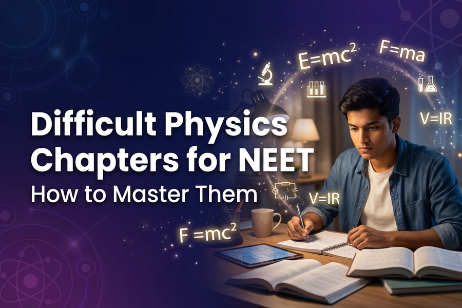 Student studying difficult Physics chapters for NEET preparation