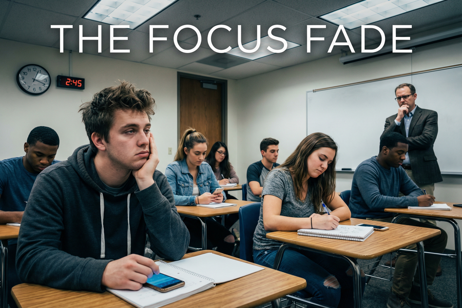 Student losing focus in class due to cognitive overload