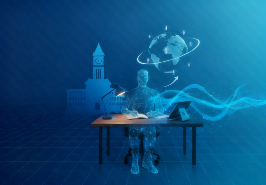 Students exploring the Hybrid Career Revolution through online learning at Shiksha Nation.